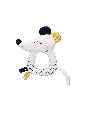 Hochet en velours blanc - SAUTHON