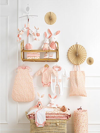 Hochet en velours rose - SAUTHON