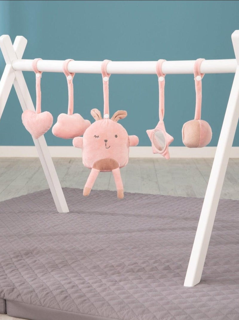 Hochet et jouets à suspendre à l'arche d'éveil - Lot de 5 pièces 'Roba lil cuties' Rose clair - Kiabi