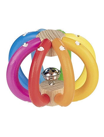 Hochet flexible en bois Arc-en-ciel