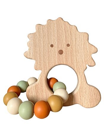 Hochet lion bois et silicone