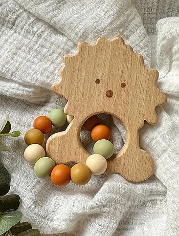 Hochet lion bois et silicone