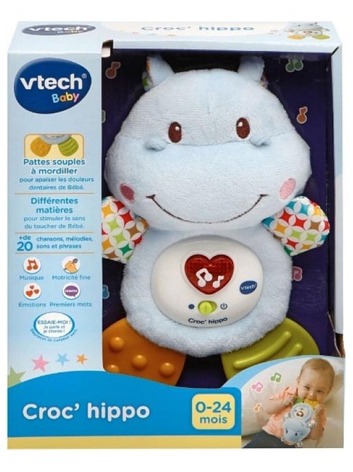 Hochet musical Croc hippo bleu - Kiabi