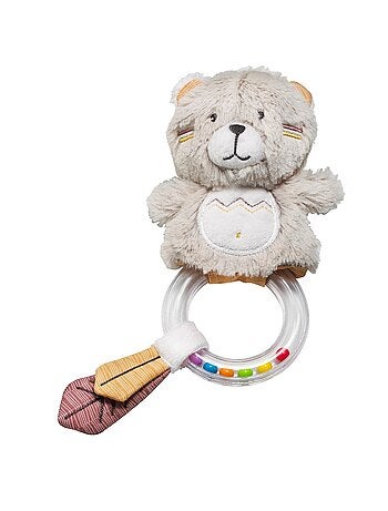 Hochet Ours en velours beige - SAUTHON