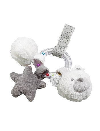 Hochet Ours en velours gris - SAUTHON