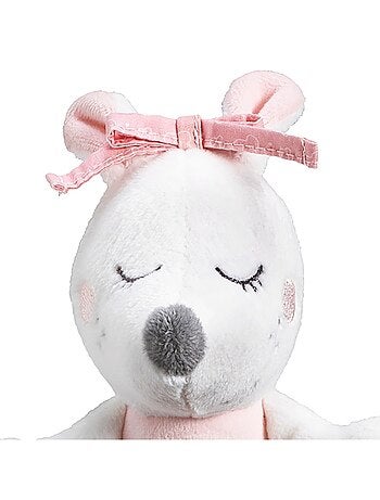 Hochet Petite souris danseuse étoile en velours Rose - SAUTHON