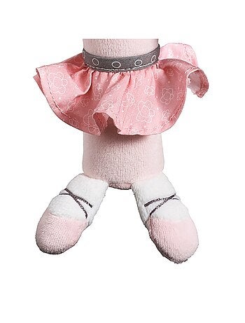 Hochet Petite souris danseuse étoile en velours Rose - SAUTHON