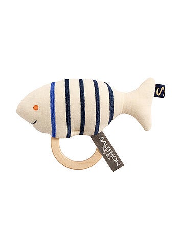 Hochet poisson avec anneau en bois - SAUTHON