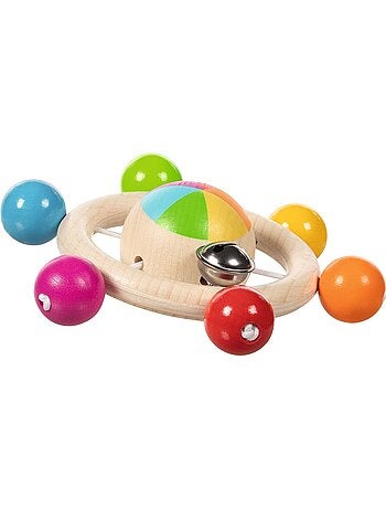 Hochet toupie de perles arc-en-ciel