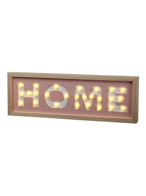 HOMEA - Bloc en bois Lumineux Lettres mot HOME leds piles - L40 - Kiabi
