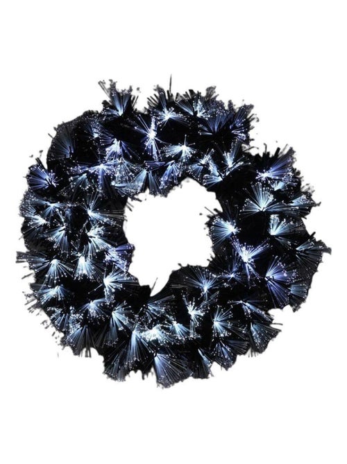 HOMEA - Couronne Las Vegas noire Fibre Optique 60 leds blanches secteur - 45 cm - Kiabi