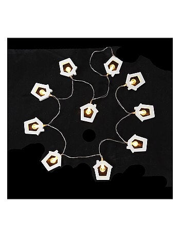 HOMEA - Guirlande intérieur Maisonnettes 8 leds piles