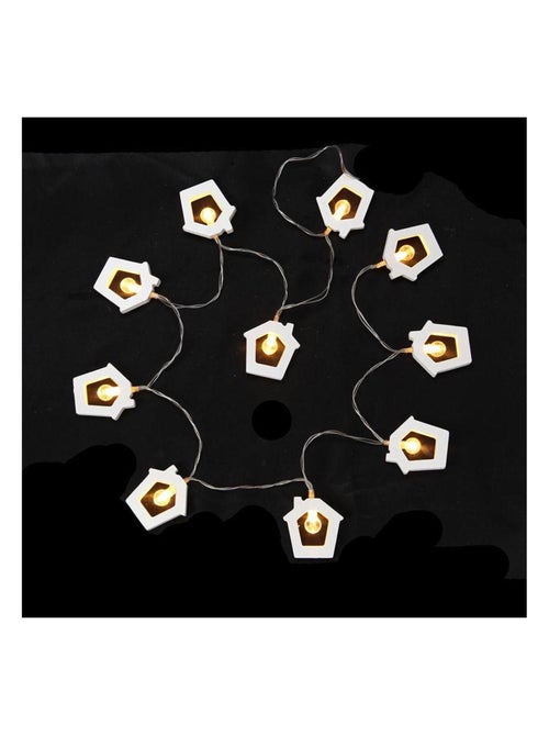 HOMEA - Guirlande intérieur Maisonnettes 8 leds piles - Kiabi