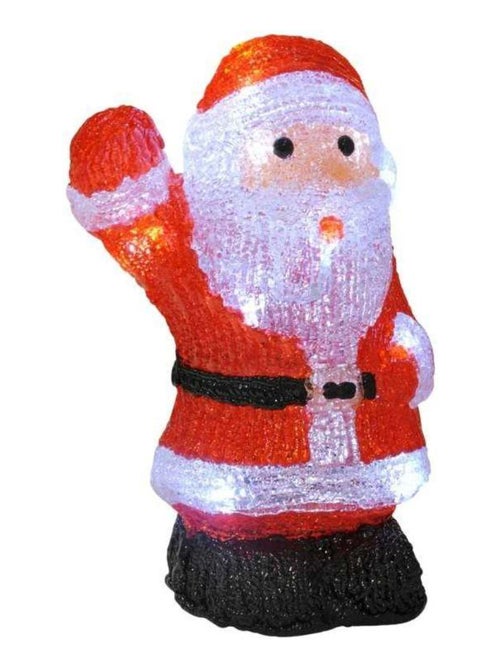HOMEA - Père Noël saluant intérieur noël lumineux 16 leds piles - H26 - Kiabi