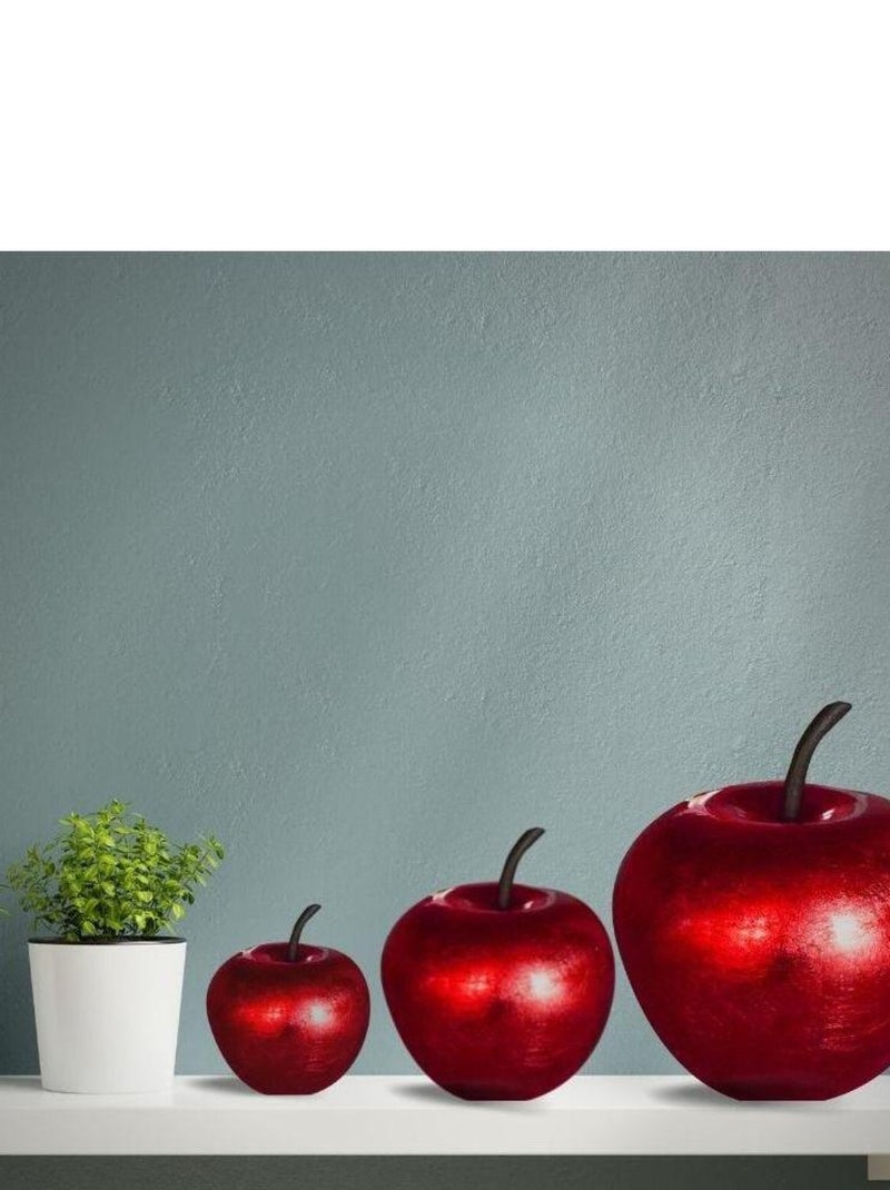 HOMEA - Pomme décorative design Rouge  Ø16 Rouge - Kiabi
