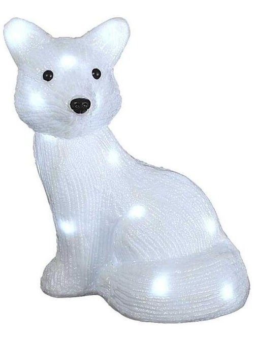 HOMEA - Renard assis Acrylic 24 leds piles - H30 - Kiabi