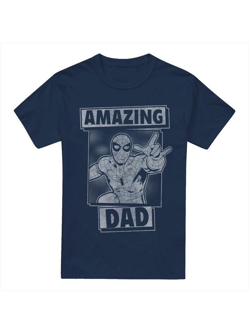Homme araignée - T-shirt AMAZING DAD Bleu marine - Kiabi