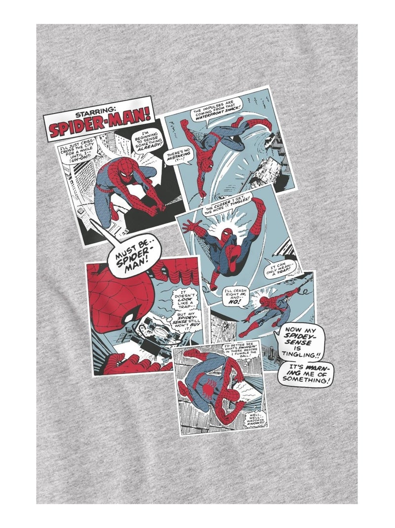 Homme araignée - T-shirt motif collage de panneaux Gris chiné - Kiabi