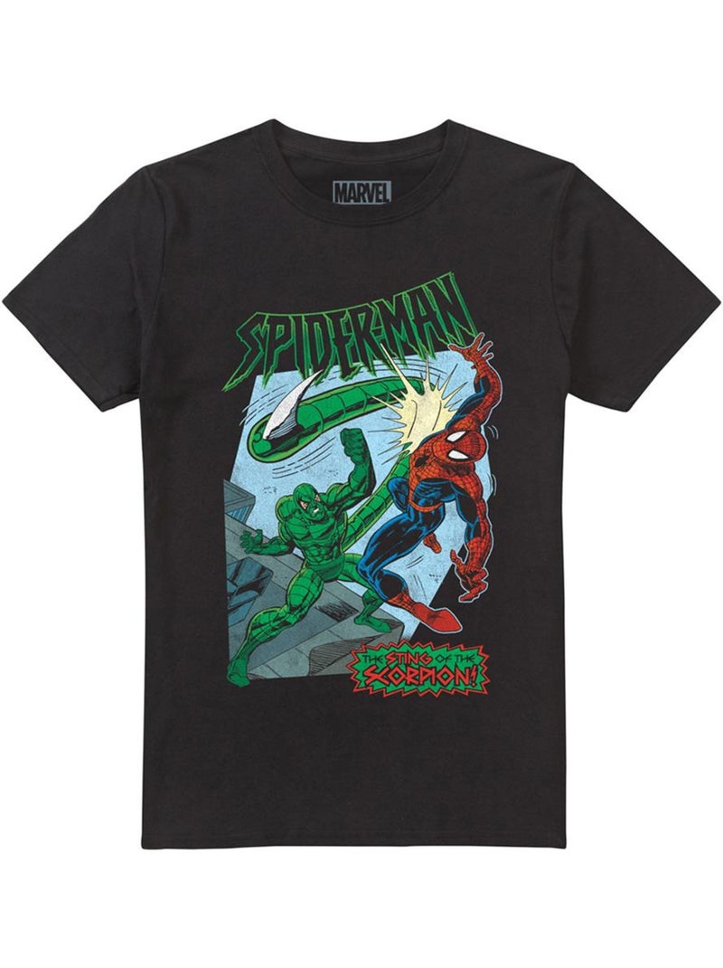 Homme araignée - T-shirt motif/style rétro STING OF THE SCORPION (Scorpion, Spider-Man) Noir - Kiabi