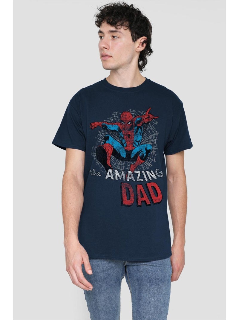 Homme araignée - T-shirt SPIDER DAD Bleu marine - Kiabi