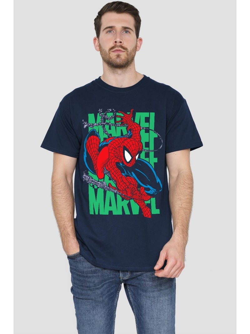 Homme araignée - T-shirt WALL CRAWLING Bleu marine - Kiabi