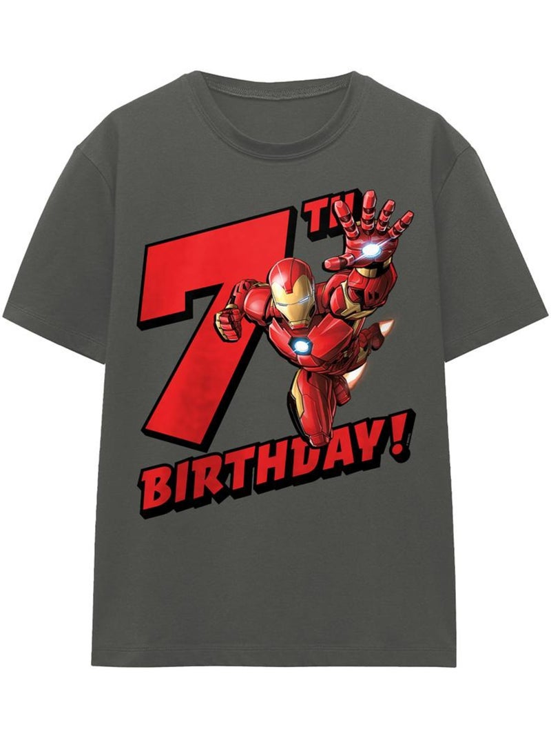 homme de fer - T-shirt 7ème anniversaire (Occasion: Anniversaire) Gris Noir - Kiabi