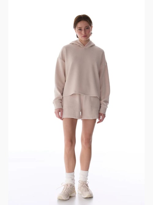 Hoodie côtelé femme penti - Kiabi