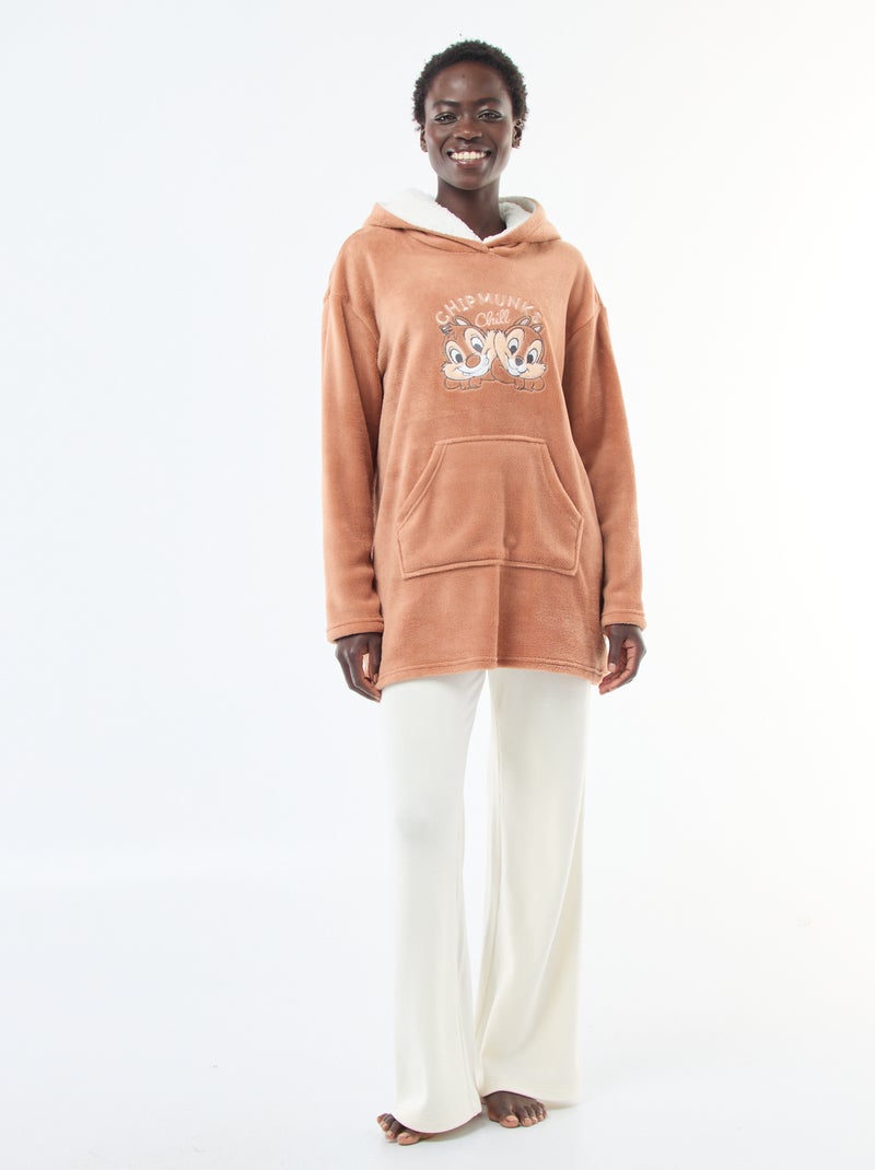 Hoodie de nuit polaire 'Tic et tac' 'Disney' Beige - Kiabi