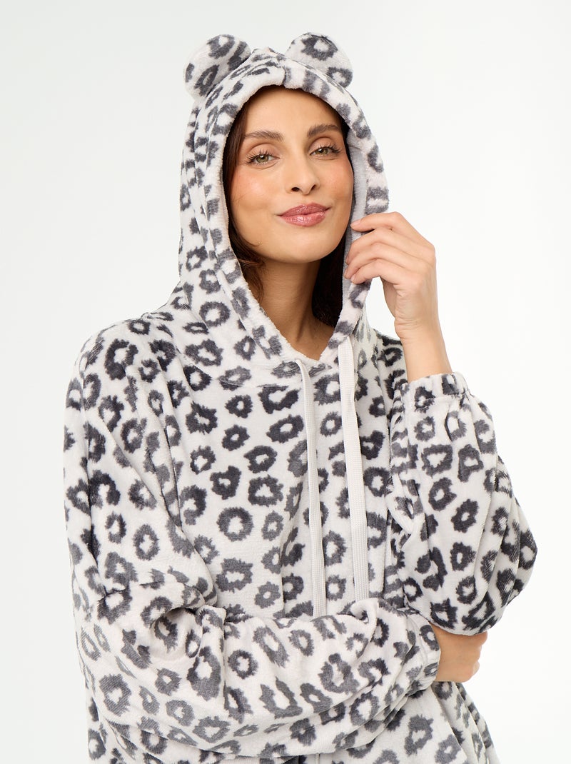Hoodie en polaire à capuche Gris - Kiabi
