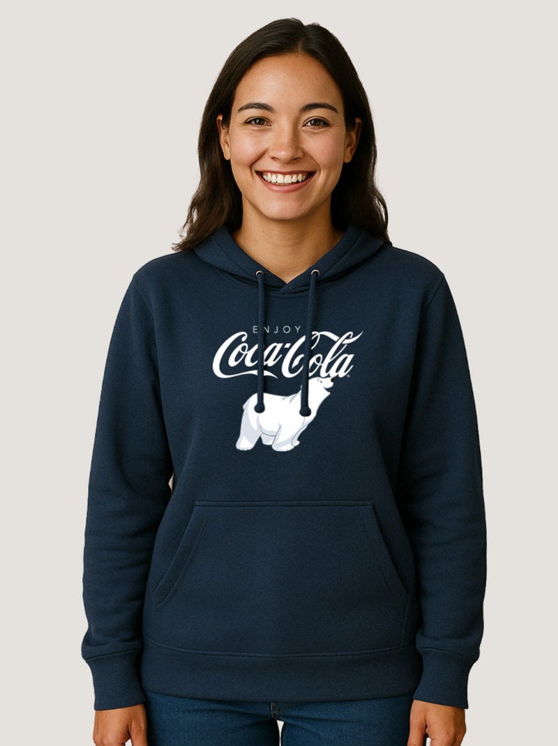Hoodie Femme - ENJOY COCA COLA Bleu marine - Kiabi