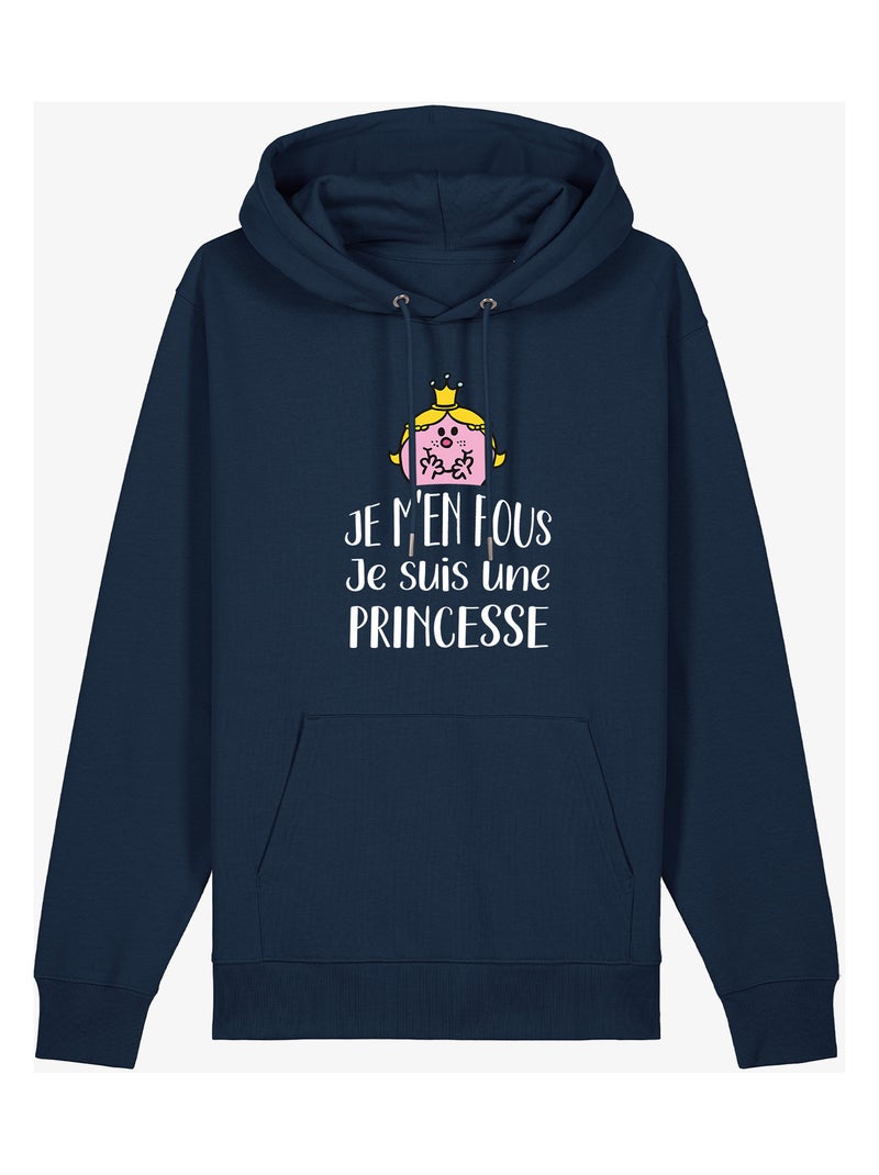 Hoodie Femme - JE M EN FOUS JE SUIS UNE PRINCESSE Bleu marine - Kiabi