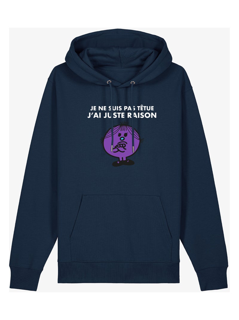 Hoodie Femme - JE NE SUIS PAS TETUE J AI JUSTE RAISON Bleu marine - Kiabi