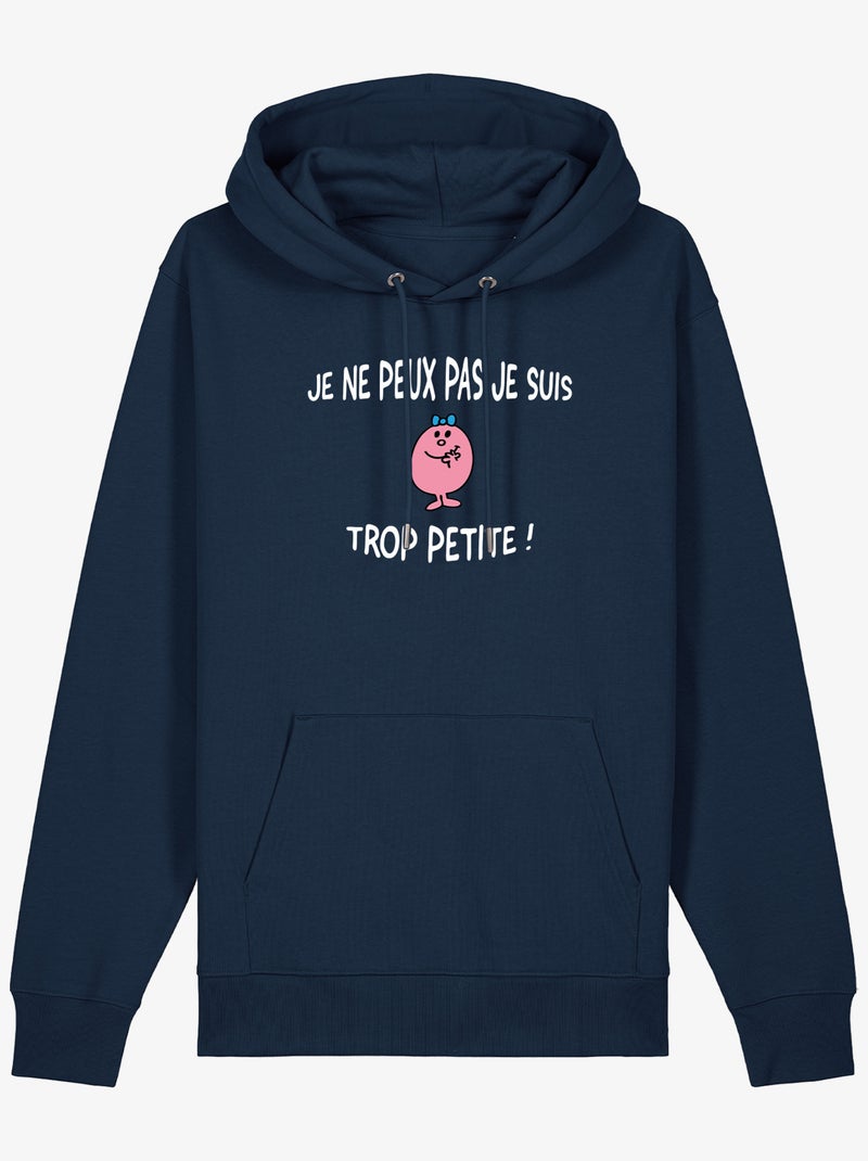Hoodie Femme - JE PEUX PAS JE SUIS TROP PETITE Bleu marine - Kiabi