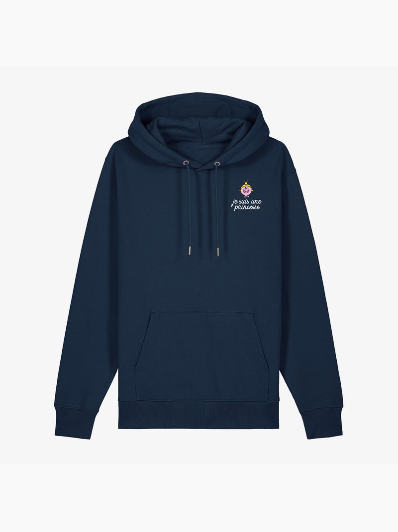 Hoodie Femme - JE SUIS UNE PRINCESSE COEUR Bleu marine - Kiabi