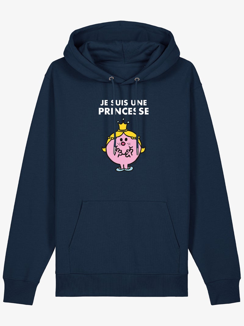 Hoodie Femme - JE SUIS UNE PRINCESSE FACE Bleu marine - Kiabi