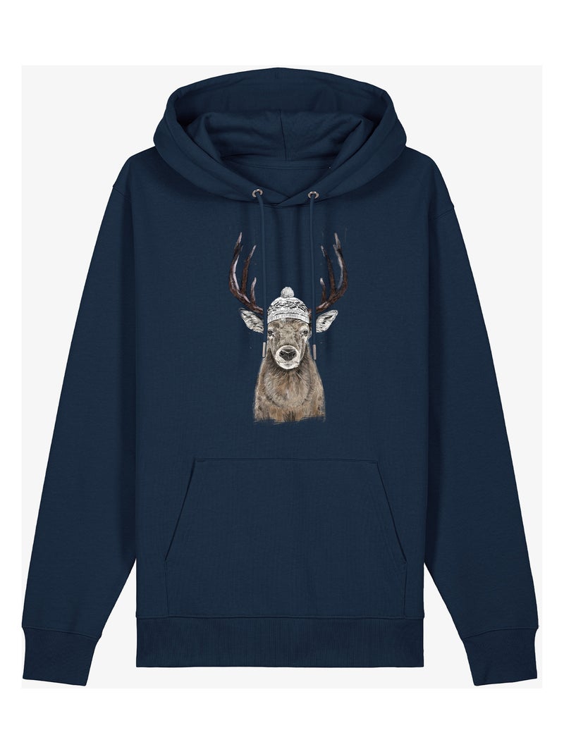 Hoodie Femme - LETS GO OUTISDE Bleu marine - Kiabi