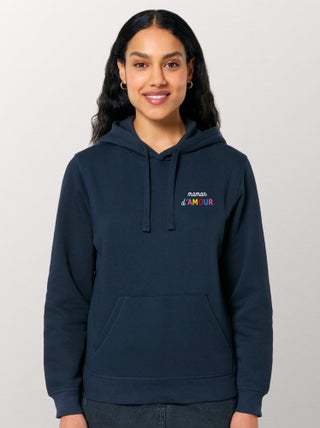 Hoodie Femme - MAMAN D'AMOUR COLORÉE CŒUR