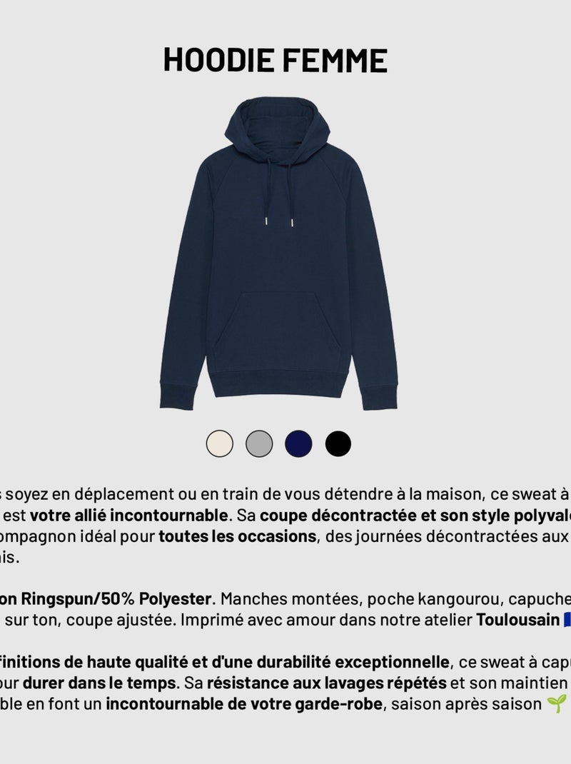 Hoodie Femme - MAMIE D'AMOUR CŒUR Blanc - Kiabi