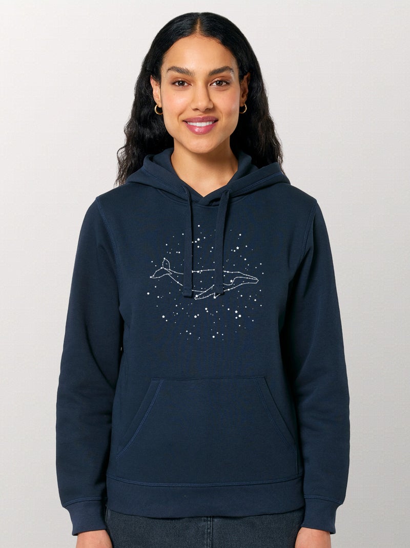 Hoodie Femme - WHALE CONSTELLATION Bleu marine - Kiabi