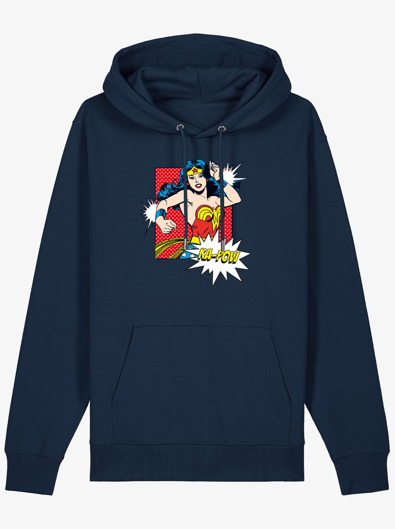 Hoodie Femme - WONDER WOMAN KA POW Bleu marine - Kiabi
