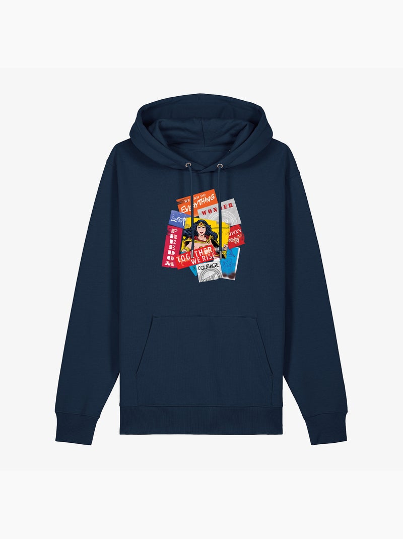Hoodie Femme - WONDER WOMAN TOGETHER WE RISE Bleu marine - Kiabi