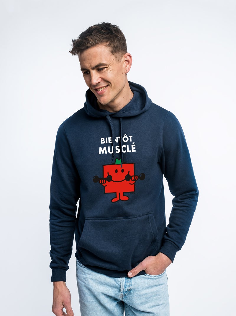 Hoodie Homme - BIENTOT MUSCLE Bleu marine - Kiabi
