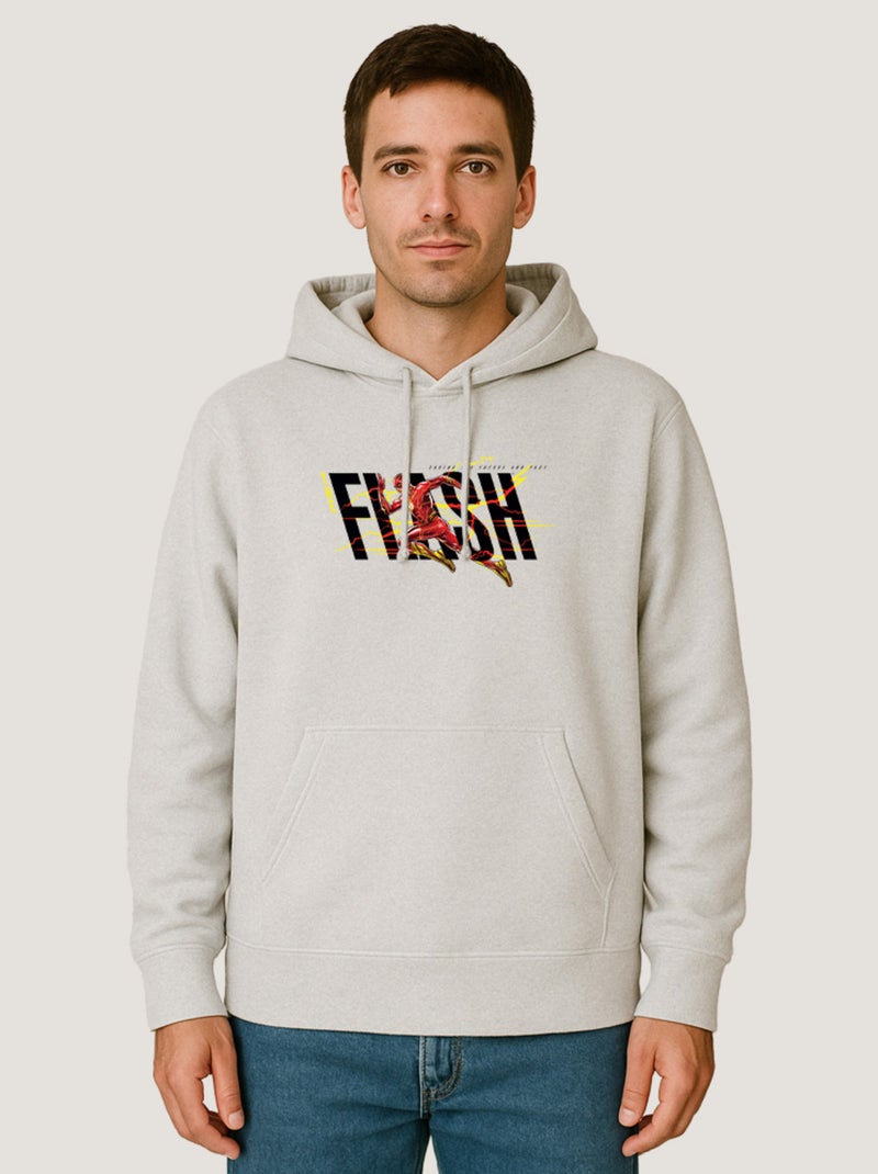 Hoodie Homme - FLASH BLACK SAVING THE FUTURE AND PAST Blanc - Kiabi