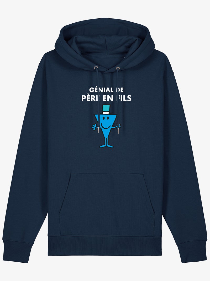 Hoodie Homme - GENIAL DE PERE EN FILS Bleu marine - Kiabi