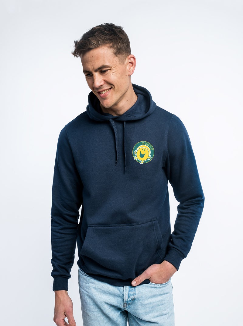 Hoodie Homme - HAPPY COEUR Bleu marine - Kiabi