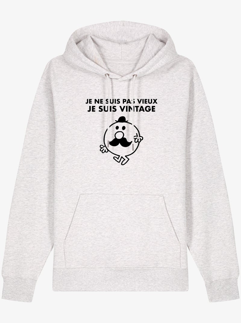Hoodie Homme - JE NE SUIS PAS VIEUX JE SUIS VINTAGE Blanc - Kiabi