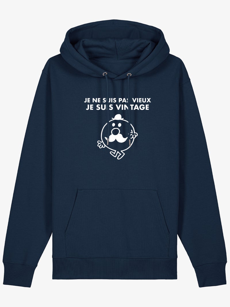 Hoodie Homme - JE NE SUIS PAS VIEUX JE SUIS VINTAGE Bleu marine - Kiabi