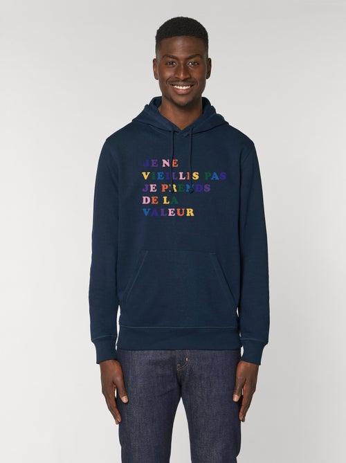 Hoodie Homme - JE NE VIEILLIS PAS JE PRENDS DE LA VALEUR COLORE - Kiabi