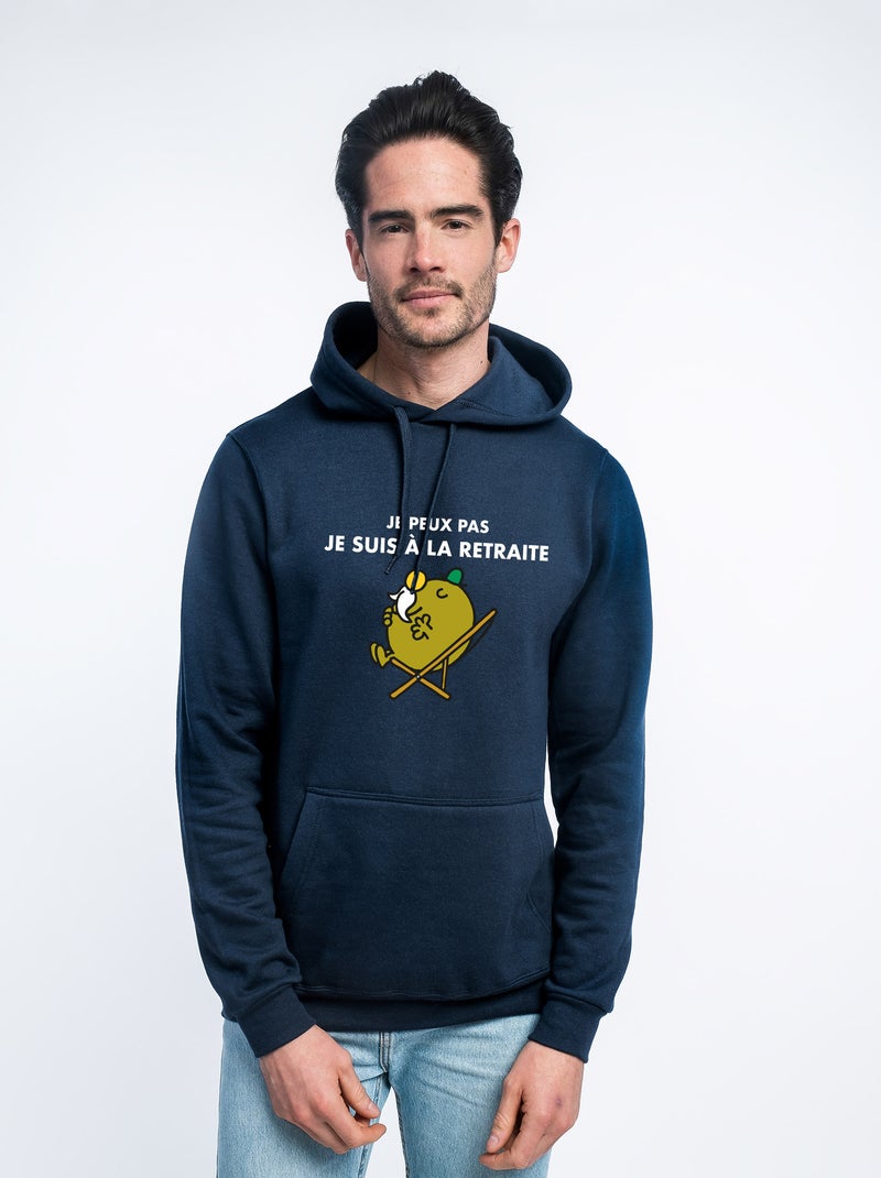 Hoodie Homme - JE PEUX PAS JE SUIS A LA RETRAITE Bleu marine - Kiabi