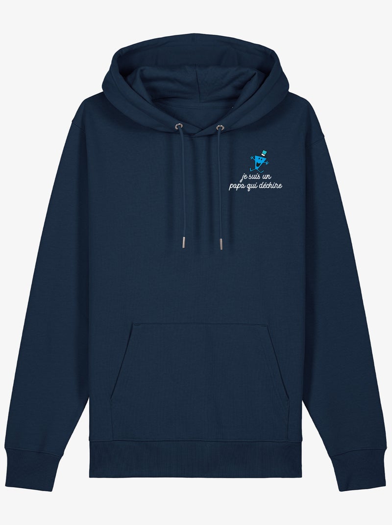 Hoodie Homme - JE SUIS UN PAPA QUI DECHIRE CŒUR Bleu marine - Kiabi
